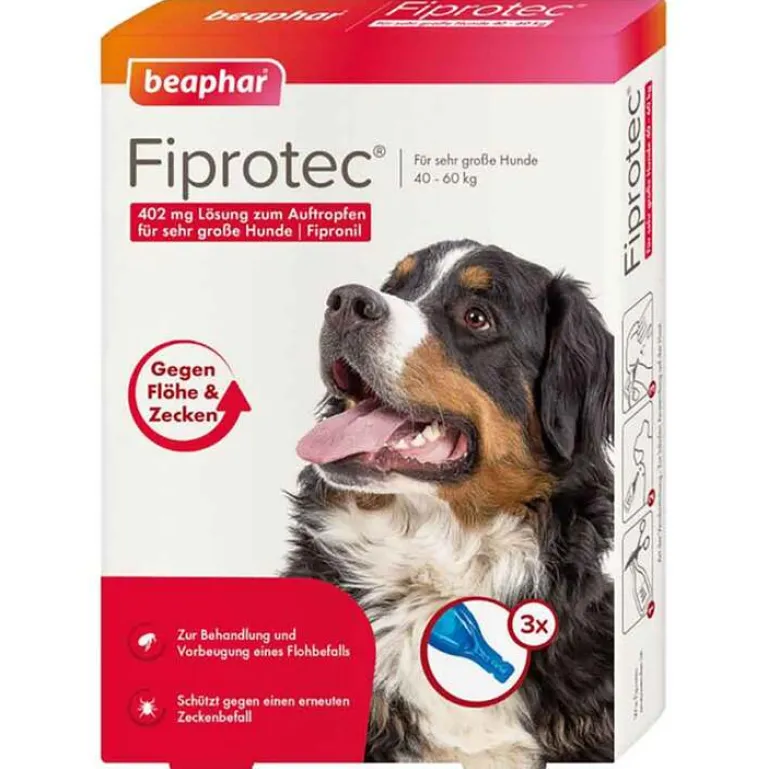 Fiprotec 402 mg Lösung z.Auftr.für sehr größe Hunde, 3X4.02 ml- Flöhe, Zecken & Co.