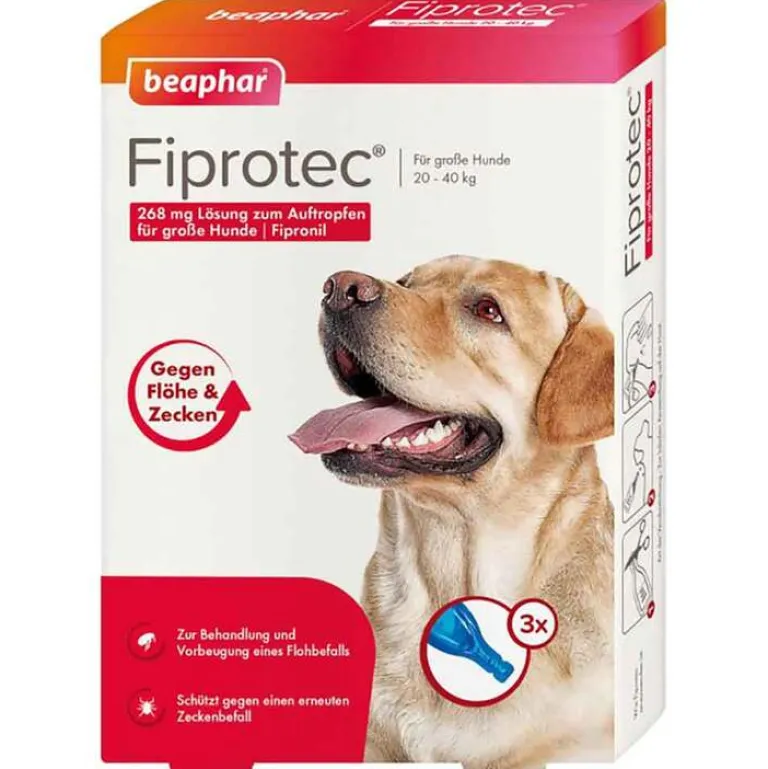 Beaphar Flöhe, Zecken & Co.-Fiprotec 268 mg Lösung z.Auftr.für große Hunde, 3X2.68 ml