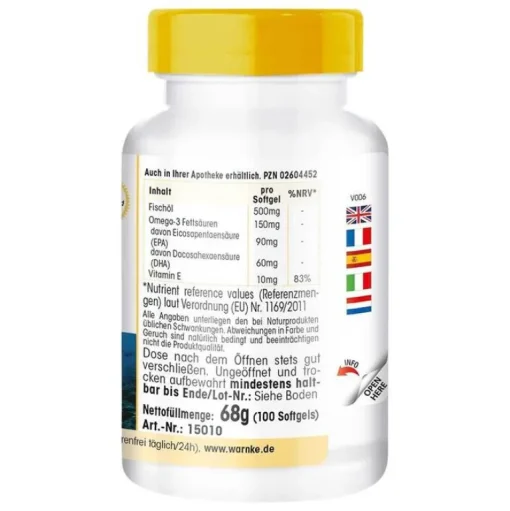 Warnke Fischöl Kapseln 500 mg, 100 St- Omega 3 Kapseln