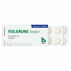 Folsäure Tabletten, 50 St^Biosyn Discount