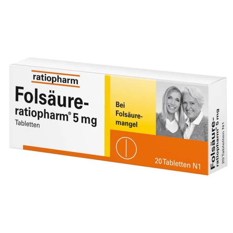 Folsäure 5 mg Tabletten, 20 St^Ratiopharm Online