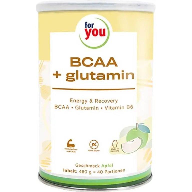 Aminosäuren-For You Bcca + glutamin Energy & Recovery Apfel Pulver , 480 g