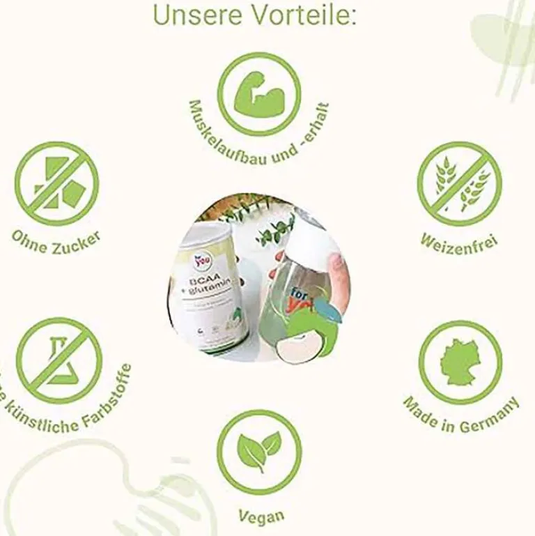 Aminosäuren-For You Bcca + glutamin Energy & Recovery Apfel Pulver , 480 g