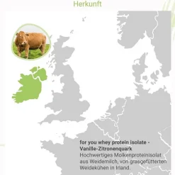 For You whey protein isolate Vanille-Zitronenquark, 600 g- Aminosäuren