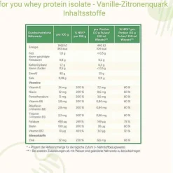 For You whey protein isolate Vanille-Zitronenquark, 600 g- Aminosäuren