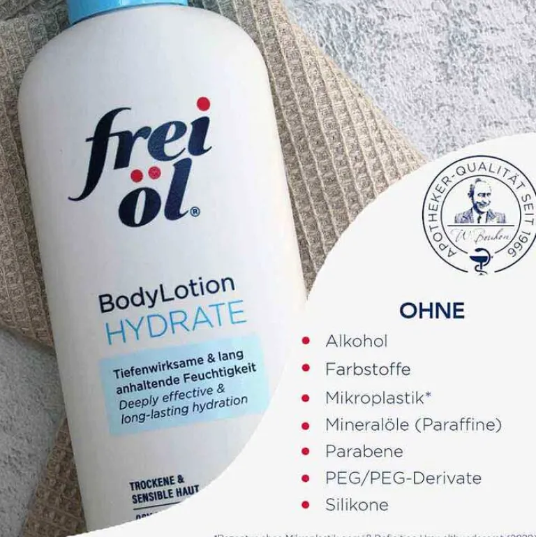 Frei Öl Körpermilch & Lotionen|Trockene & Sensible Haut-Bodylotion Hydrate, 250 ml