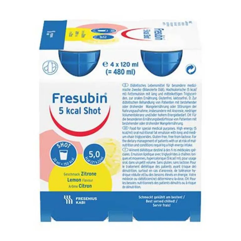 Fresubin 5 kcal SHOT Lemon Lösung, 4X120 ml- Trinknahrung