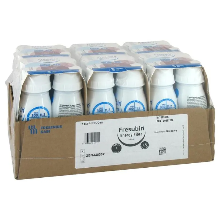 Fresubin Trinknahrung-Energy Fibre Drink Kirsche Trinkflasche, 6X4X200 ml