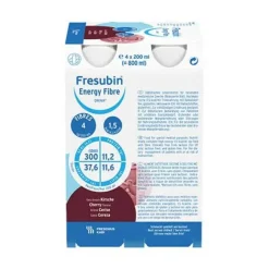 Fresubin Energy Fibre Drink Kirsche Trinkflasche, 4X200 ml- Trinknahrung