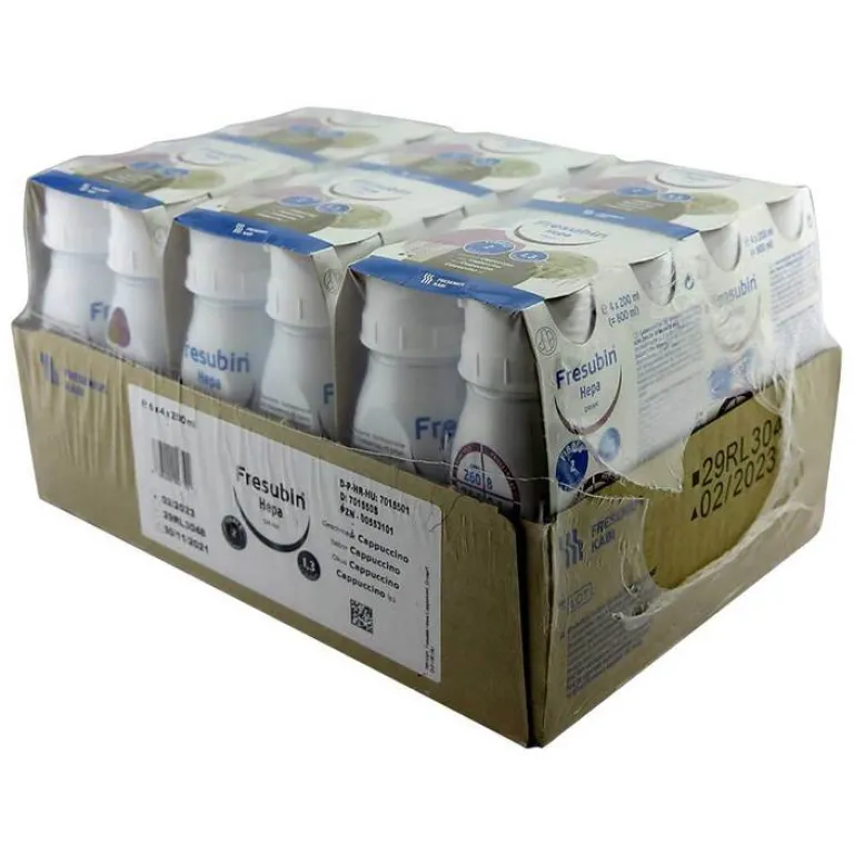 Fresubin Hepa Drink Cappuccino Trinkflasche, 6X4X200 ml- Trinknahrung