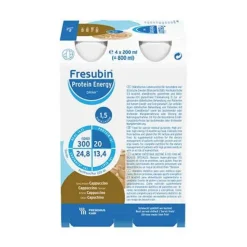 Fresubin Protein Energy Drink Cappucc.Trinkflasche, 4X200 ml- Trinknahrung