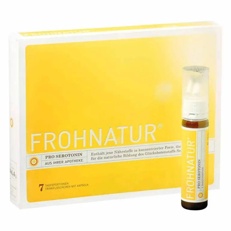 Frohnatur Pro Serotonin Trinkfläschchen mit Kapseln, 7 St- Erschöpfung|Hirnleistung & Nerven