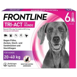 Frontline TRI-ACT® gegen Zecke, Floh und fliegende Insekten bei Hunden (20-40kg), 6 St- Flöhe, Zecken & Co.