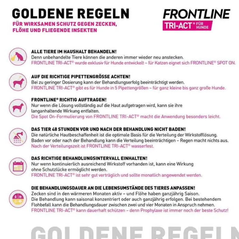 Frontline TRI-ACT® gegen Zecke, Floh und fliegende Insekten bei Hunden (2-5kg), 3 St- Flöhe, Zecken & Co.