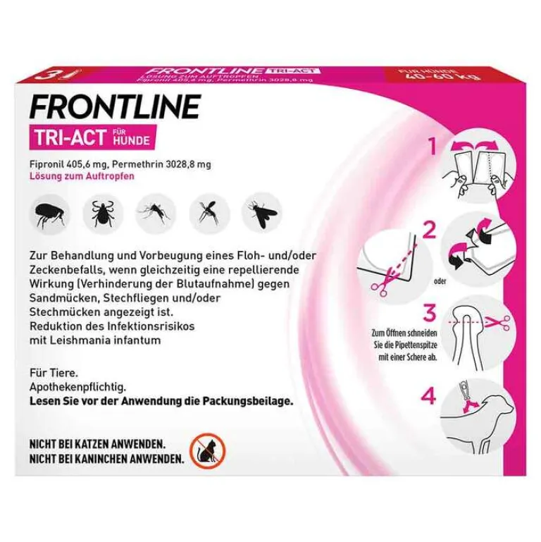 TRI-ACT® gegen Zecke, Floh und fliegende Insekten bei Hunden (40-60kg), 3 St^Frontline Sale