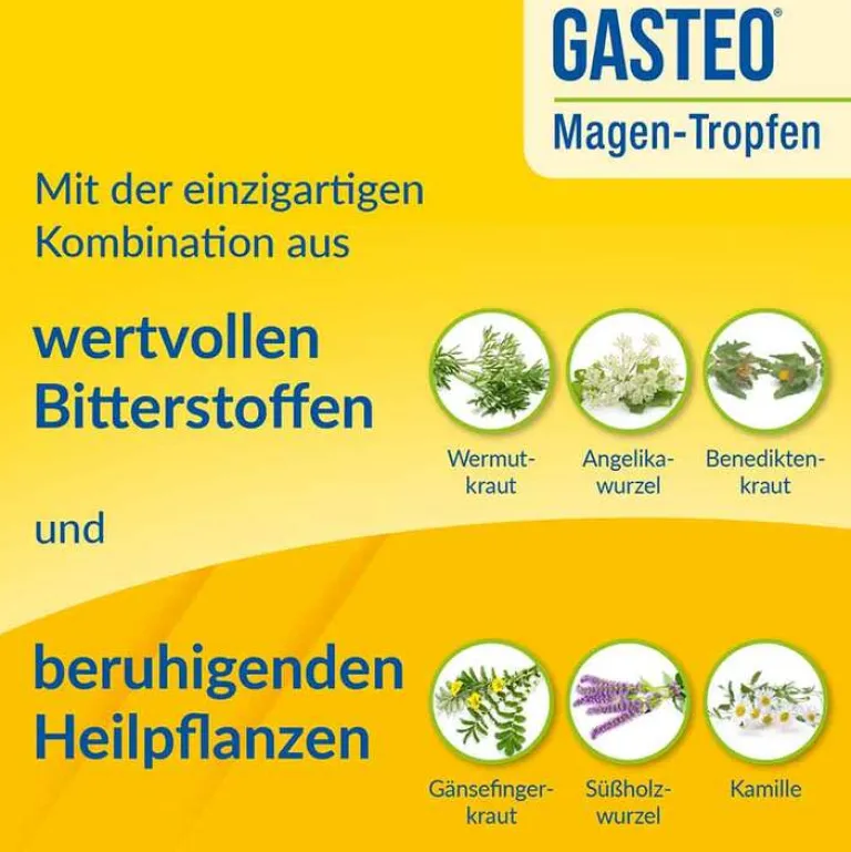 Gasteo Verdauung|Medikamente Gegen Blähungen-Tropfen bei Magen-Darm-Beschwerden, 100 ml
