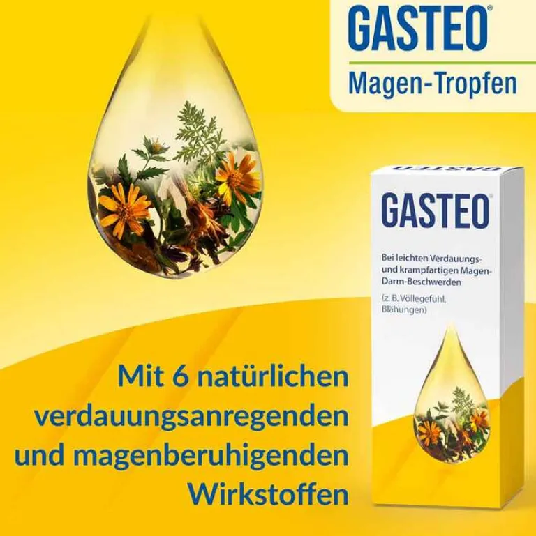 Gasteo Verdauung|Medikamente Gegen Blähungen-Tropfen bei Magen-Darm-Beschwerden, 100 ml