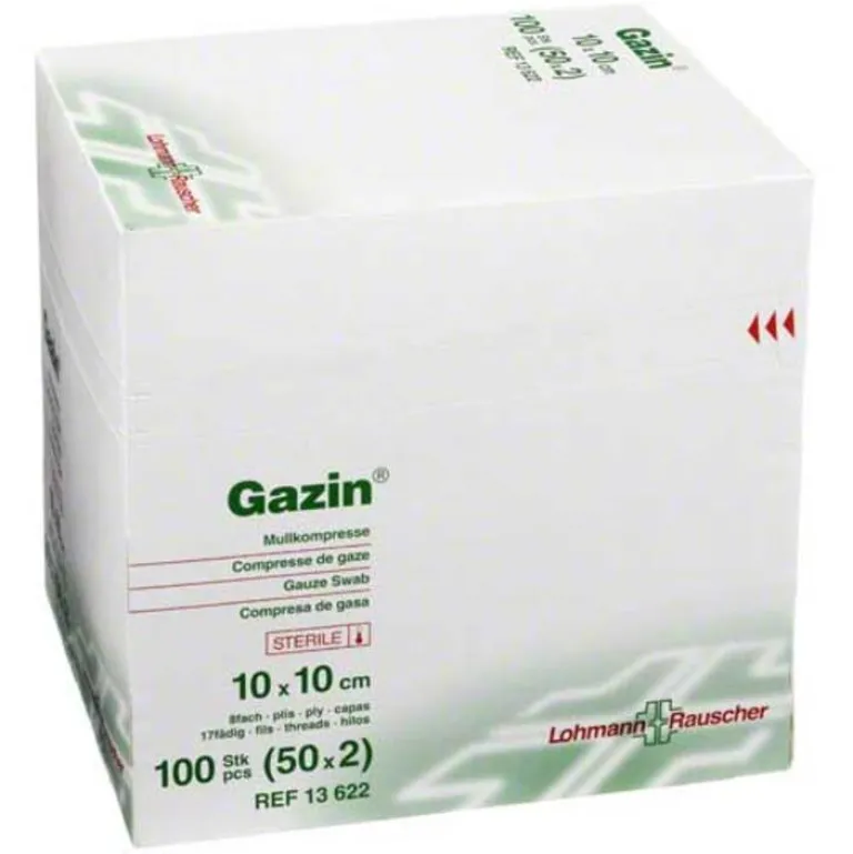 Gazin Kompressen 10x10cm 8fa, 50X2 St- Sterile Kompressen