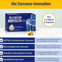 Gelencium Curcuma Plus hochdosiert mit Vitamin C Kapseln, 60 St- Kurkuma Kapseln