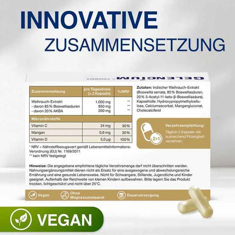 Weihrauch Plus hochdosiert mit Vitamin C Kapseln , 60 St^Gelencium Discount