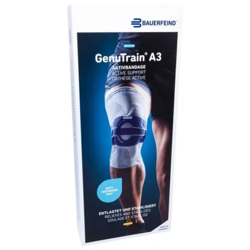 Bauerfeind Genutrain A3 Kniebandage rechts Größe 6 titan, 1 St- Kniebandagen