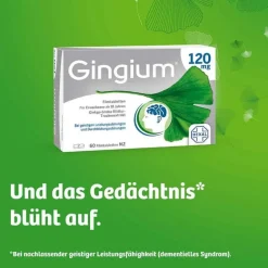 Gingium 120 mg Filmtabletten, 30 St- Ginkgo|Durchblutungs Tabletten