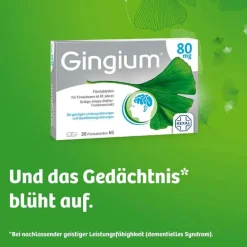 Gingium 80 mg Filmtabletten, 30 St- Ginkgo|Durchblutungs Tabletten