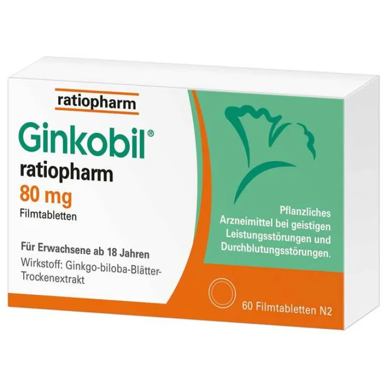 ratiopharm 80mg mit Ginkgo biloba, 60 St^Ginkobil Best