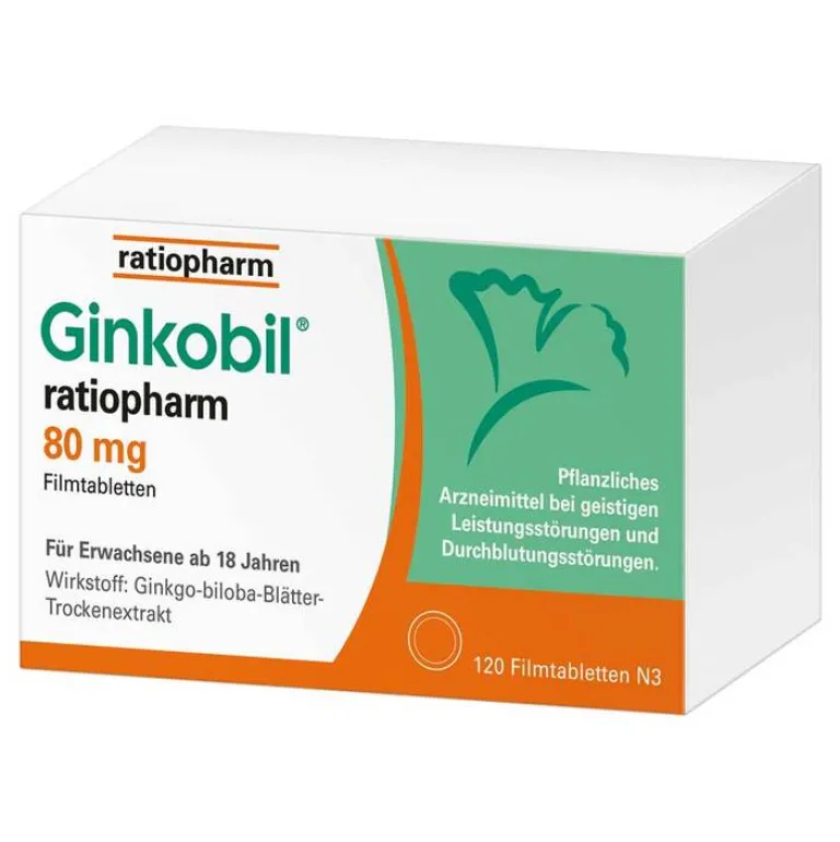Ginkobil ratiopharm 80mg mit Ginkgo biloba, 120 St- Ginkgo