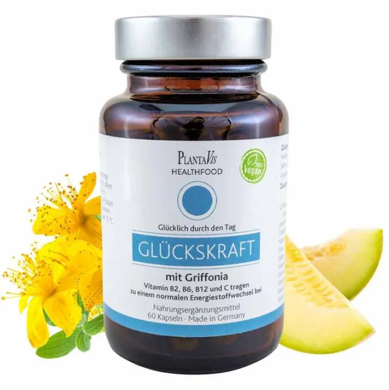 Vitamin B6 (Pyridoxin)|Vitamin B5 (Pantothensäure)-Glückskraft mit Griffonia Kapseln, 60 St