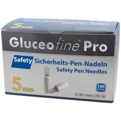 Gluceofine ® Pro Safety Sicherheits-Pen-Nadeln 30 G 0,3x5 mm, 100 St- Lanzetten & Stechhilfen