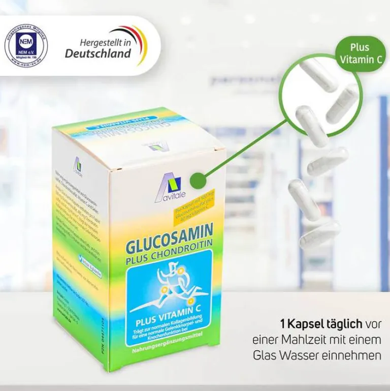Glucosamin 500 mg + Chondroitin 400 mg Kapseln, 90 St^Avitale New