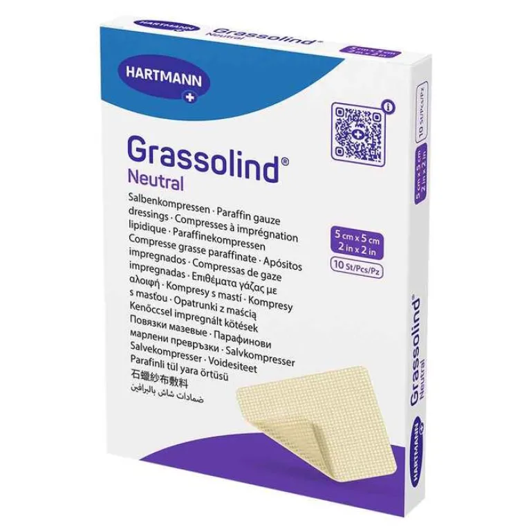 Grassolind Sterile Kompressen-Salbenkompressen 5x5 cm steril, 10 St