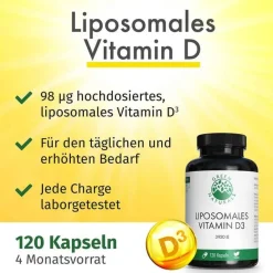 Green Naturals Vitamin D3 liposomal hochdos.Kapseln , 120 St^ New