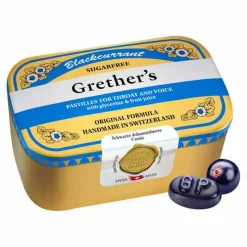 Grethers Pastilles Grethers Blackcurrant zuckerfrei, 440 g- Bonbons