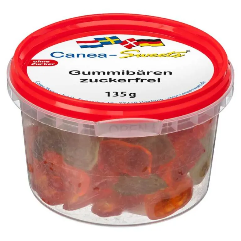 Canea Sweets Fruchtgummi-Gummibären zuckerfrei, 135 g