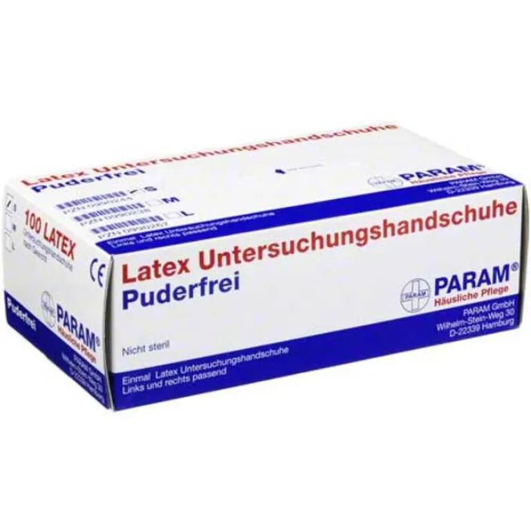 Param Handschuhe Einmal Latex puderfrei S, 100 St- Latexhandschuhe