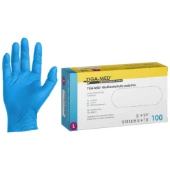 Handschuhe Einweg Nitril puderfrei Größe L, 100 St^TIGA-MED Hot