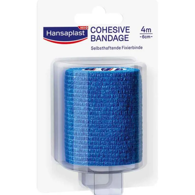 Hansaplast Fixierbinde selbsthaftend 6 cmx4 m blau, 1 St- Haft- & Fixierbinden