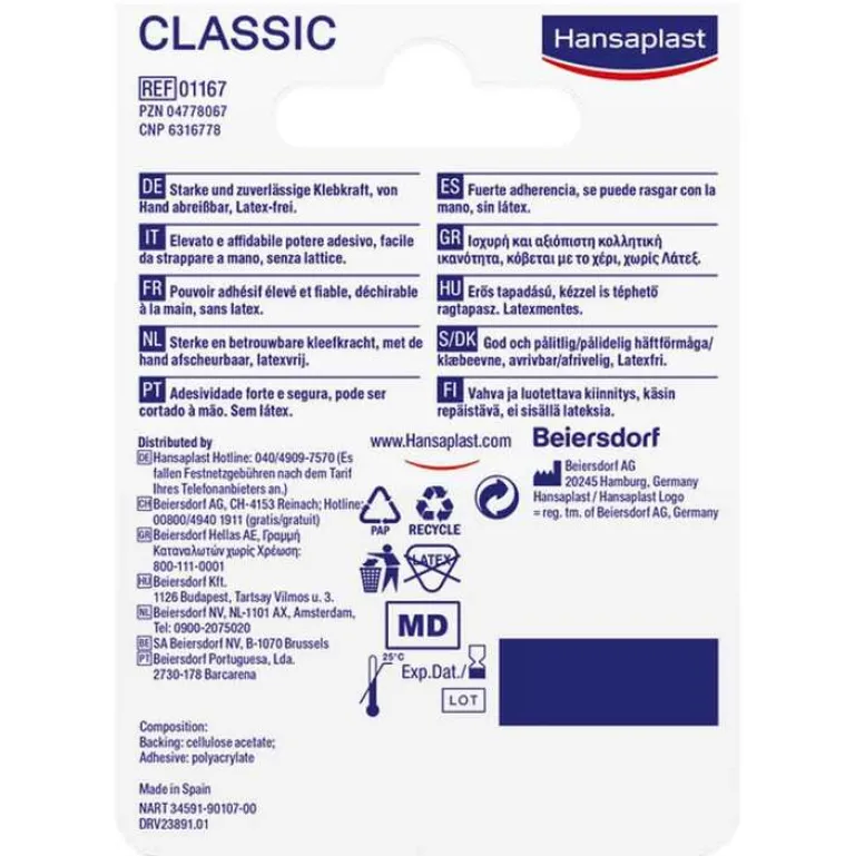 Hansaplast Fixierpflaster Classic 5mx1,25cm, 1 St- Rollenpflaster