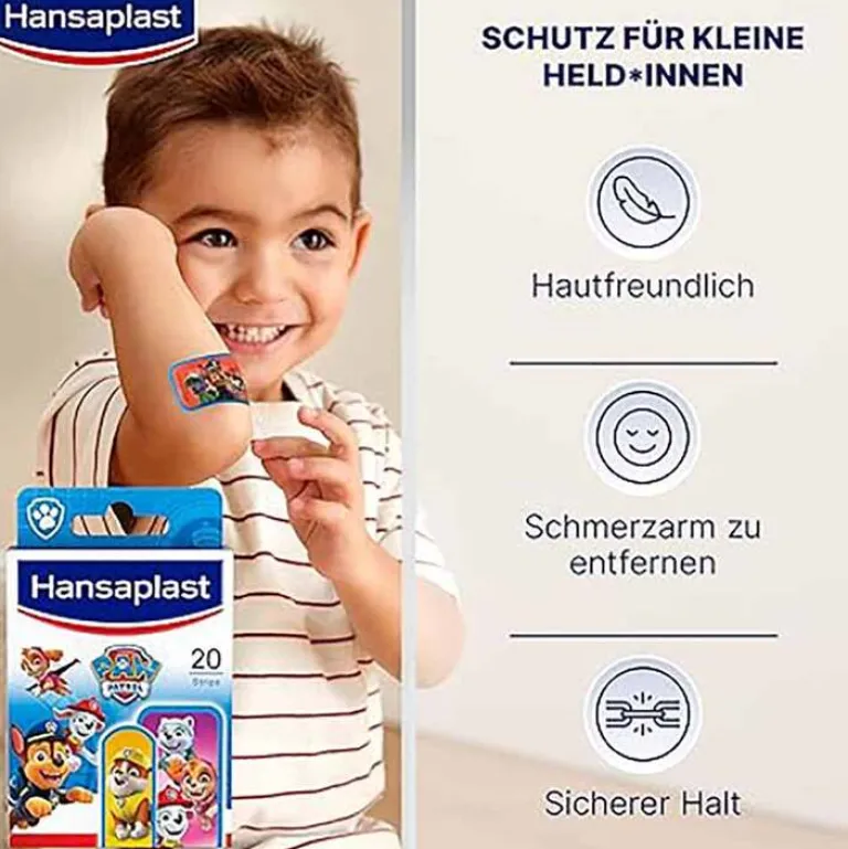 Hansaplast Kinder Pflasterstrips Paw Patrol, 20 St-Kinder Kinderpflaster