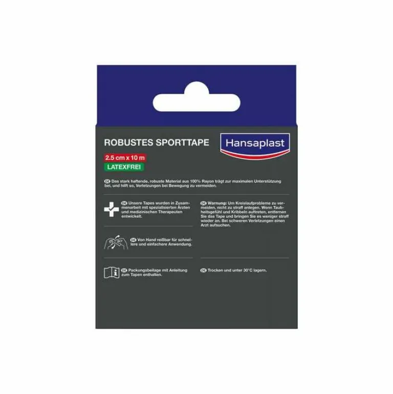 robustes Sporttape 2,5 cmx10 m weiß, 1 St^Hansaplast New