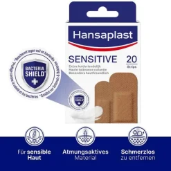 Hansaplast SENSITIVE Pflasterstrips Hautton medium, 20 St- Strips