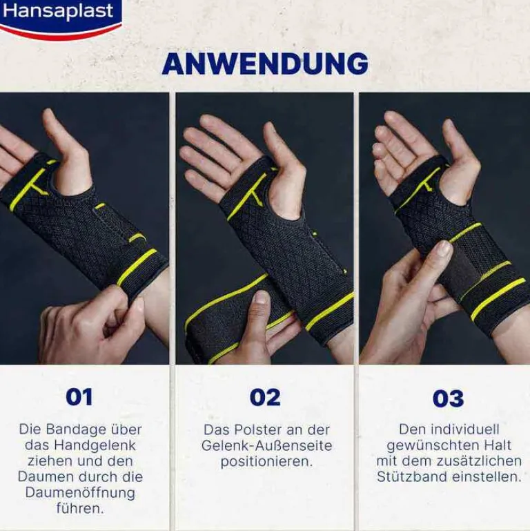 Hansaplast Sport Handgelenk-Bandage Größe L/XL, 1 St- Handgelenkbandagen