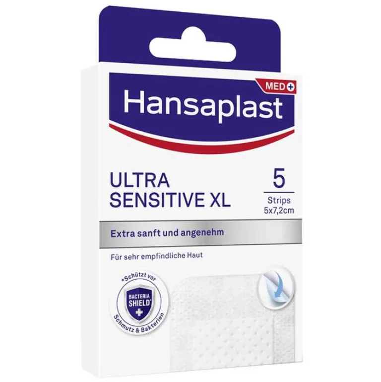 Hansaplast ULTRA SENSITIVE XL Wundverband 5x7,2 cm, 5 St- Wundpflaster