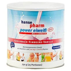 Hansepharm Power Eiweiß plus Himbeere-Vanille Pulver , 750 g^