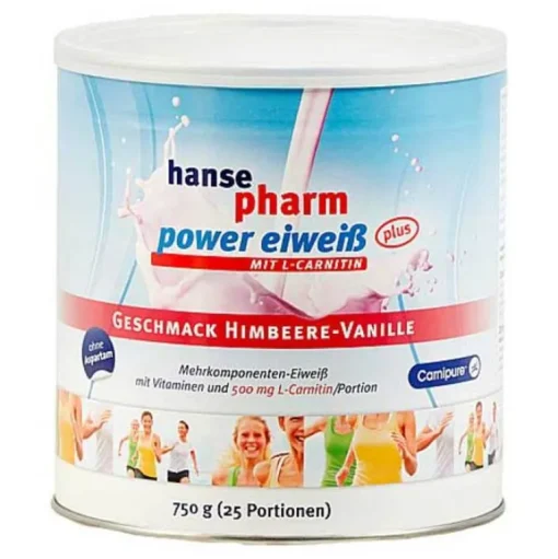 Hansepharm Power Eiweiß plus Himbeere-Vanille Pulver , 750 g^