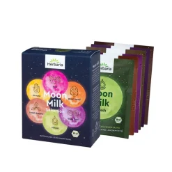 Moon Milk Selection Mixpackung Bio Pulver, 5X5 g^Herbaria Hot