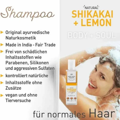 Himalayas Dreams Ayurveda Shampoo Shikakai & Lemon, 200 ml- Haarpflege