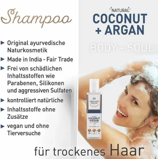 Himalayas Dreams Haarpflege-Ayurveda Shampoo Coconut & Argan, 200 ml